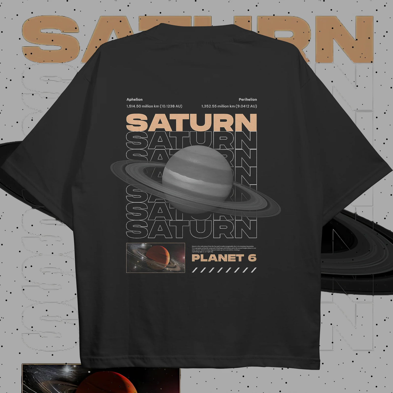 Saturn Planet 06 Oversized Tee - Image 2