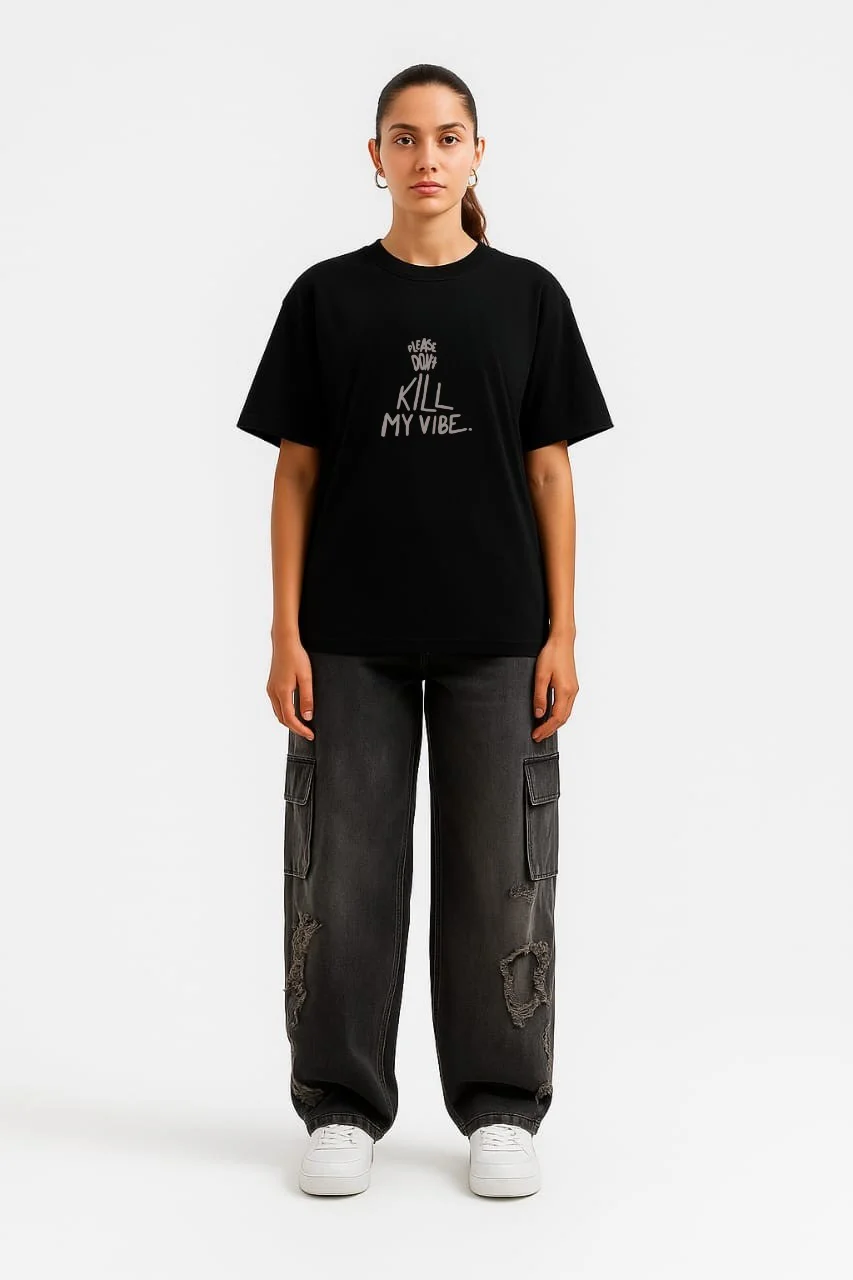 Please Don't Kill My Vibe Oversized Tee - Image 3