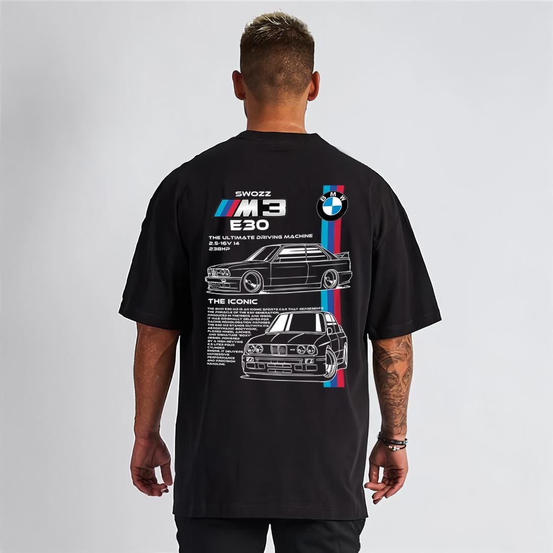 BMW M3 E30 "swOzz Heritage" Oversized Tee - Image 4