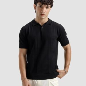 Black Knit Polo
