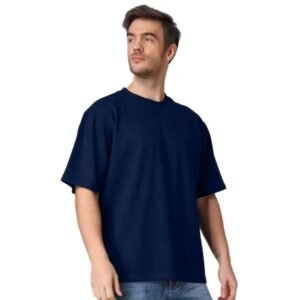 Navy Blue Plain Oversized Tee