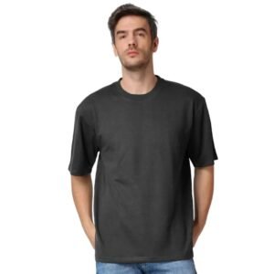 Dark Gray Plain Oversized Tee