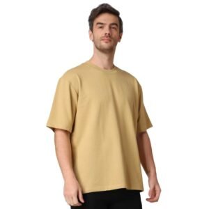 Beige Plain Oversized Tee